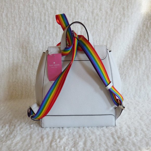 Kate Spade Darcy Pride Flap Backpack (White Dove) main image 5